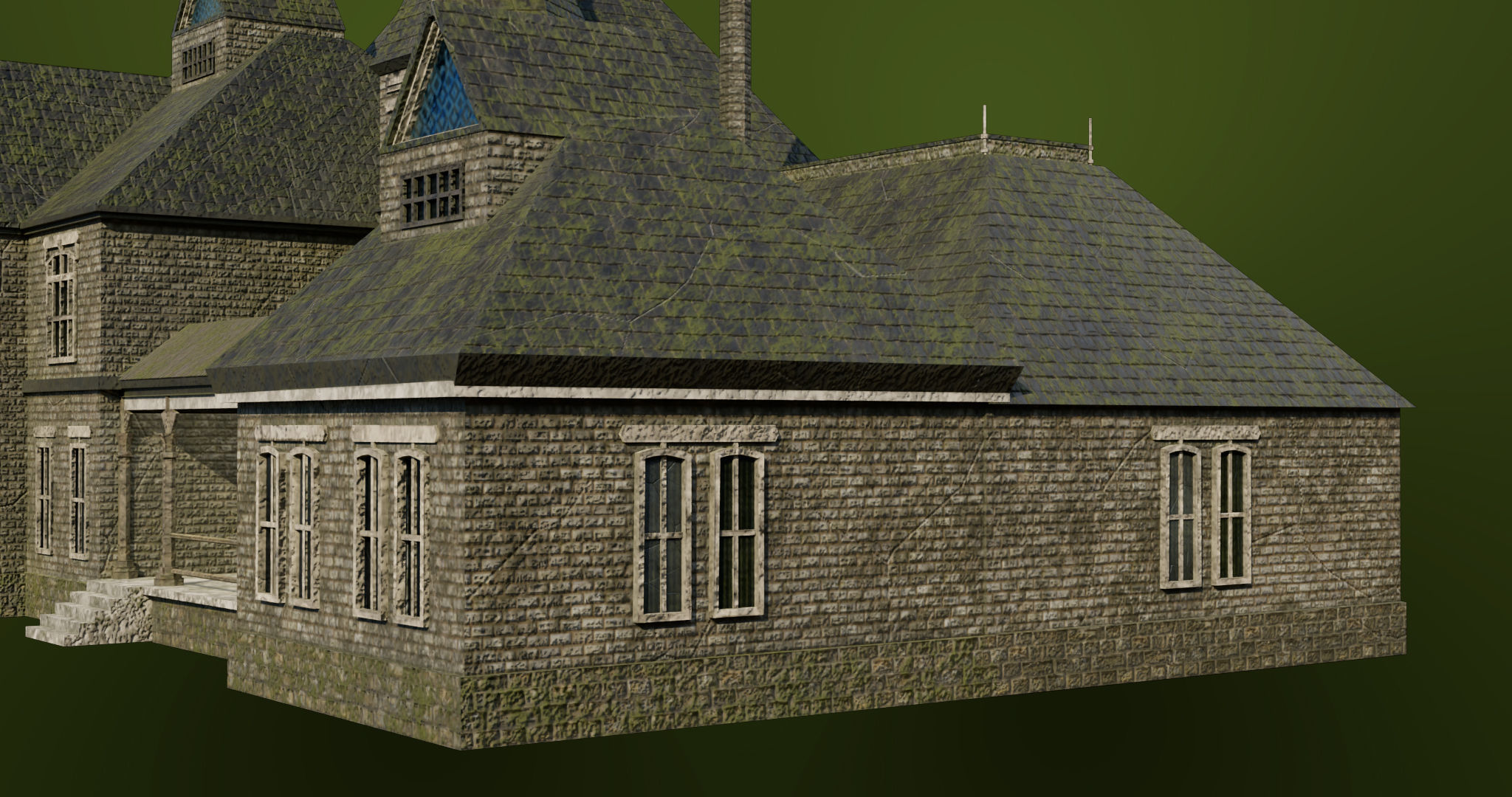 Old Abandoned House07 PBR Unity UE V-Ray Textures Included Low-poly 3D model_6