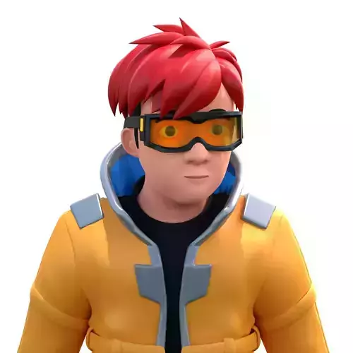 Stylized Fantasy Cyber Character Low-poly 3D model