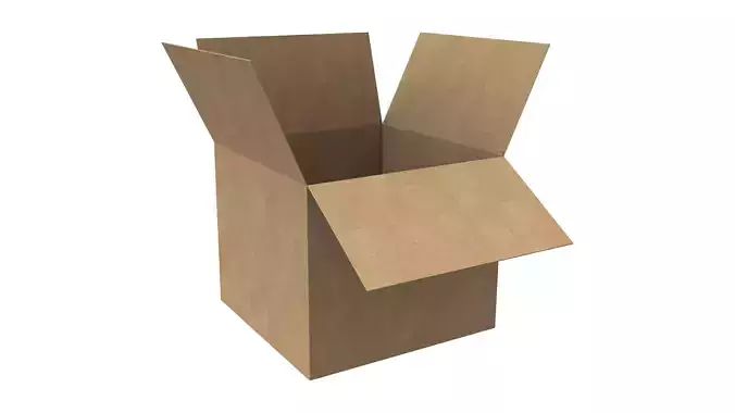 Open Cardboard Box Low-poly 3D model