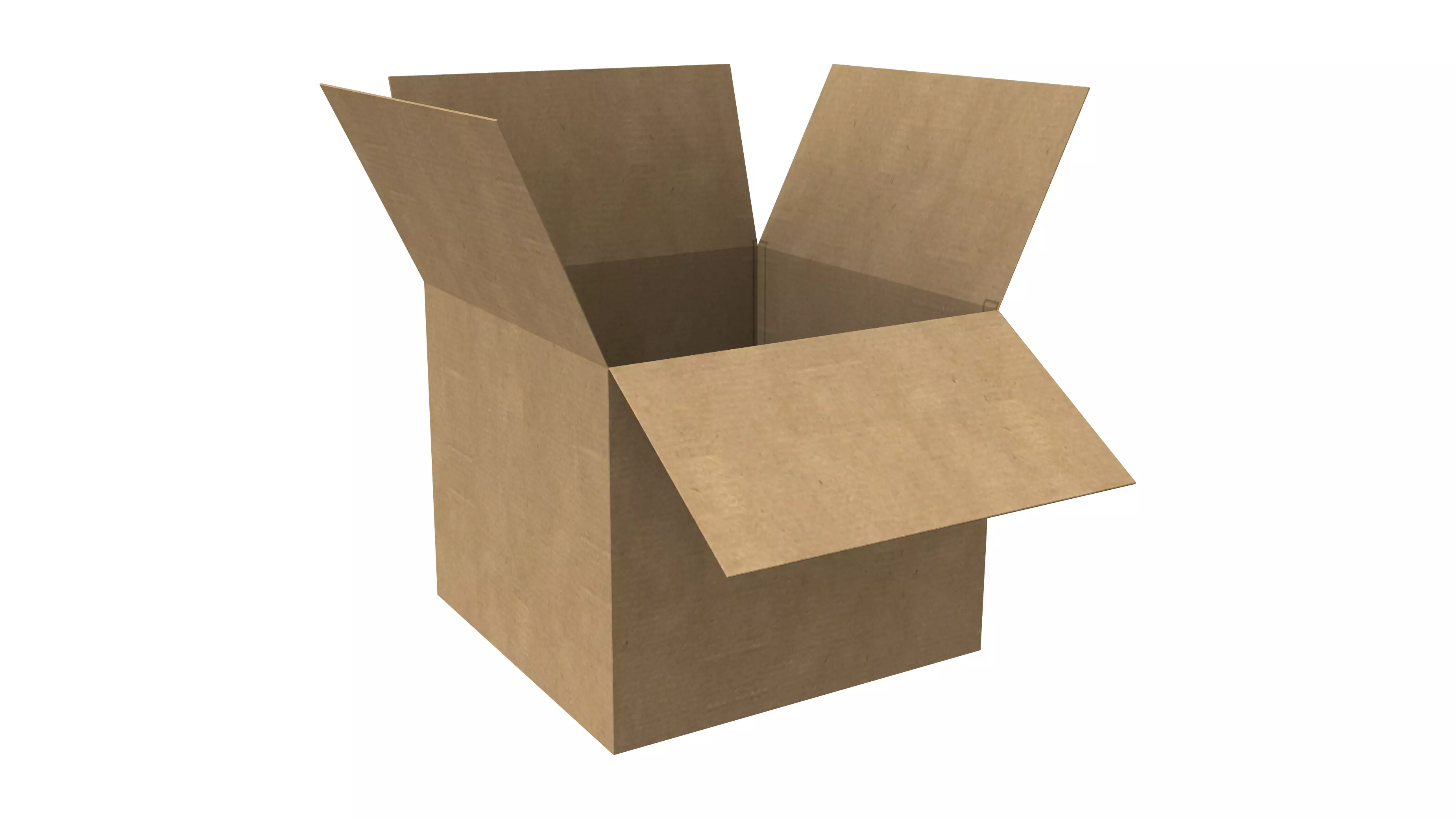 Open Cardboard Box Low-poly 3D model