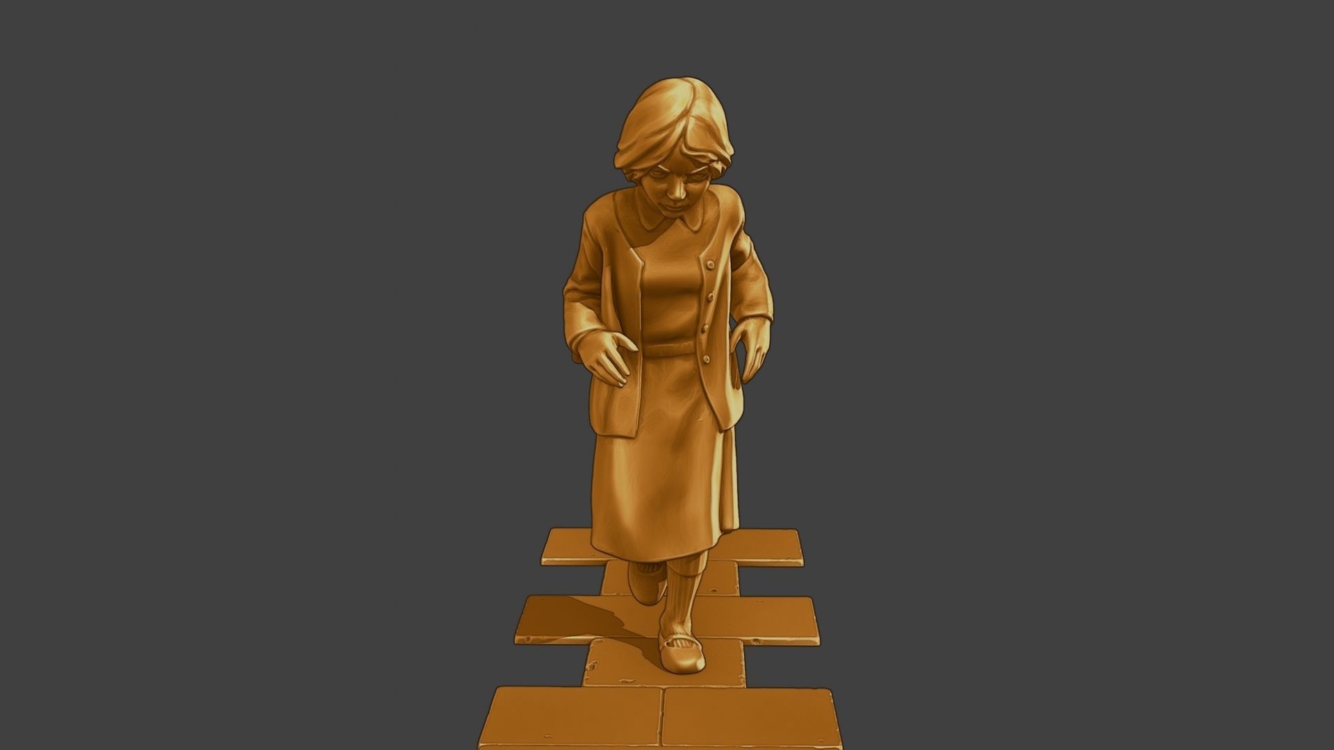 ww2 Casual Girl CG1 003 3D print model_11