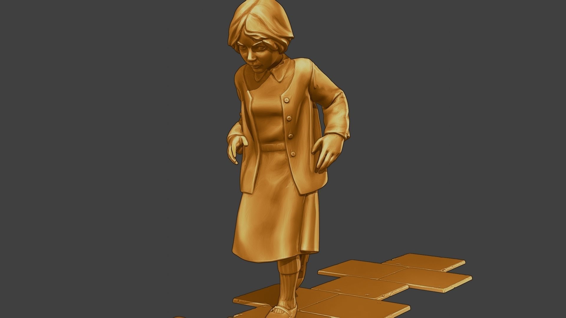 ww2 Casual Girl CG1 003 3D print model_27