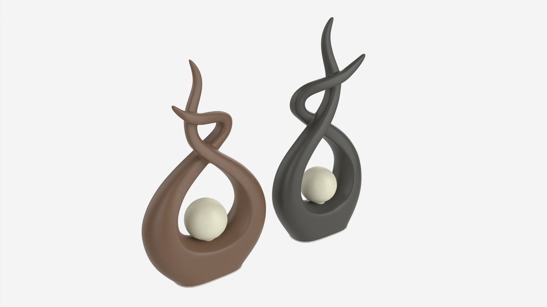 Ceramic Abstract Figurines 3D model_1