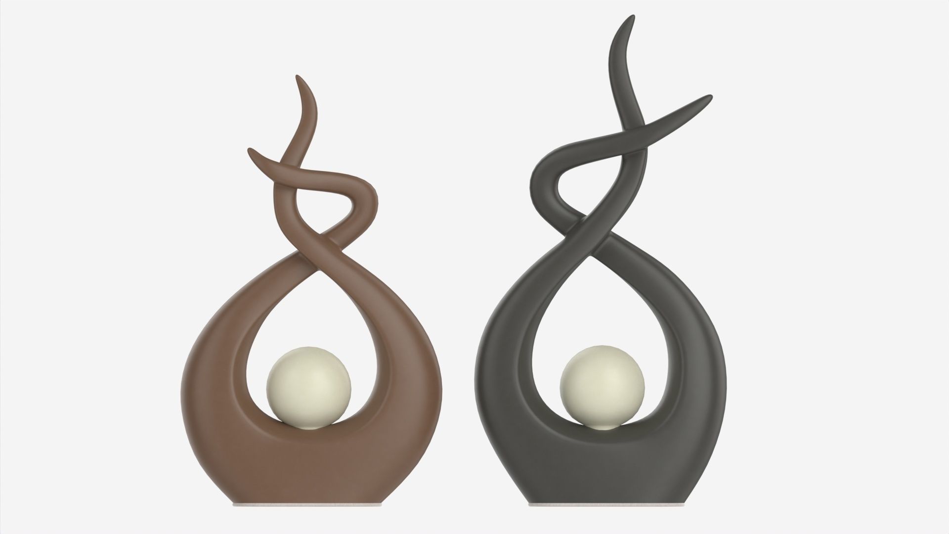 Ceramic Abstract Figurines 3D model_3