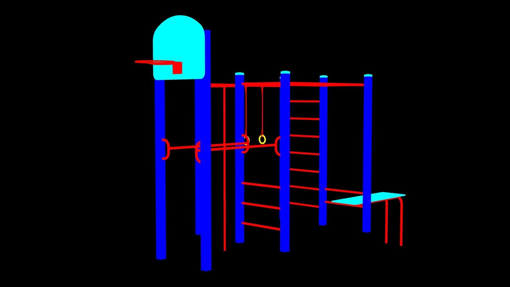 Playground for kids 3D model_9