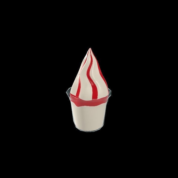 fraise sundae 3D model_1