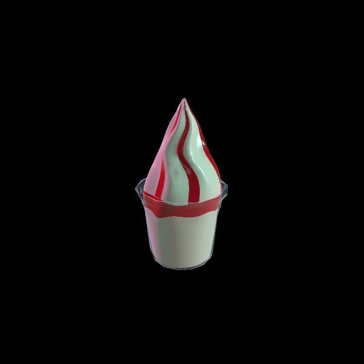 fraise sundae 3D model_3