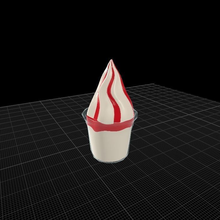 fraise sundae 3D model_12