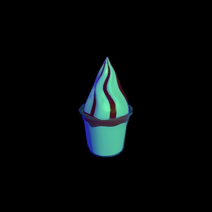 fraise sundae 3D model_4