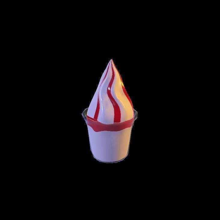 fraise sundae 3D model_8