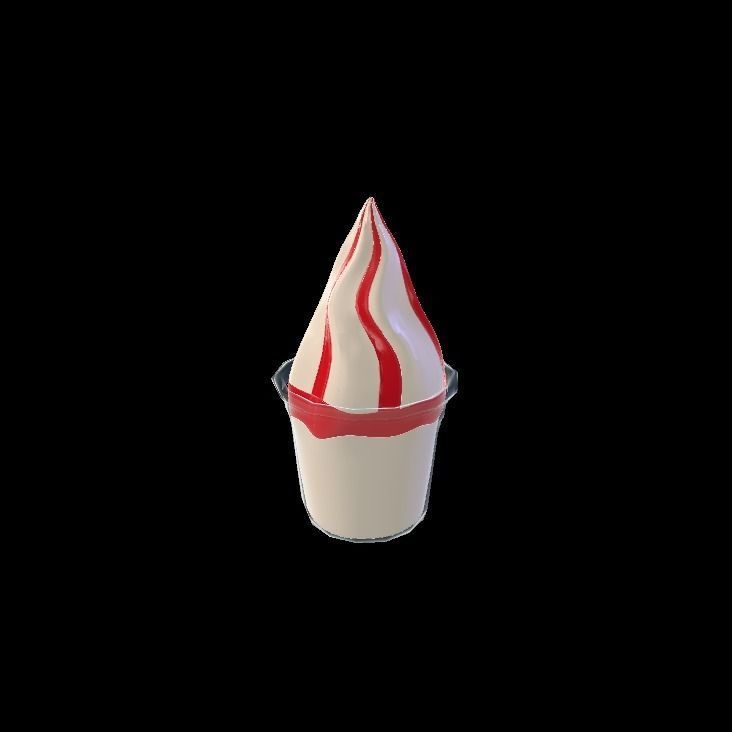 fraise sundae 3D model_6