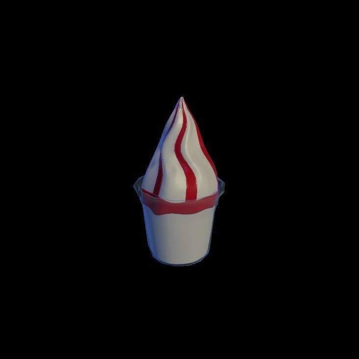 fraise sundae 3D model_5