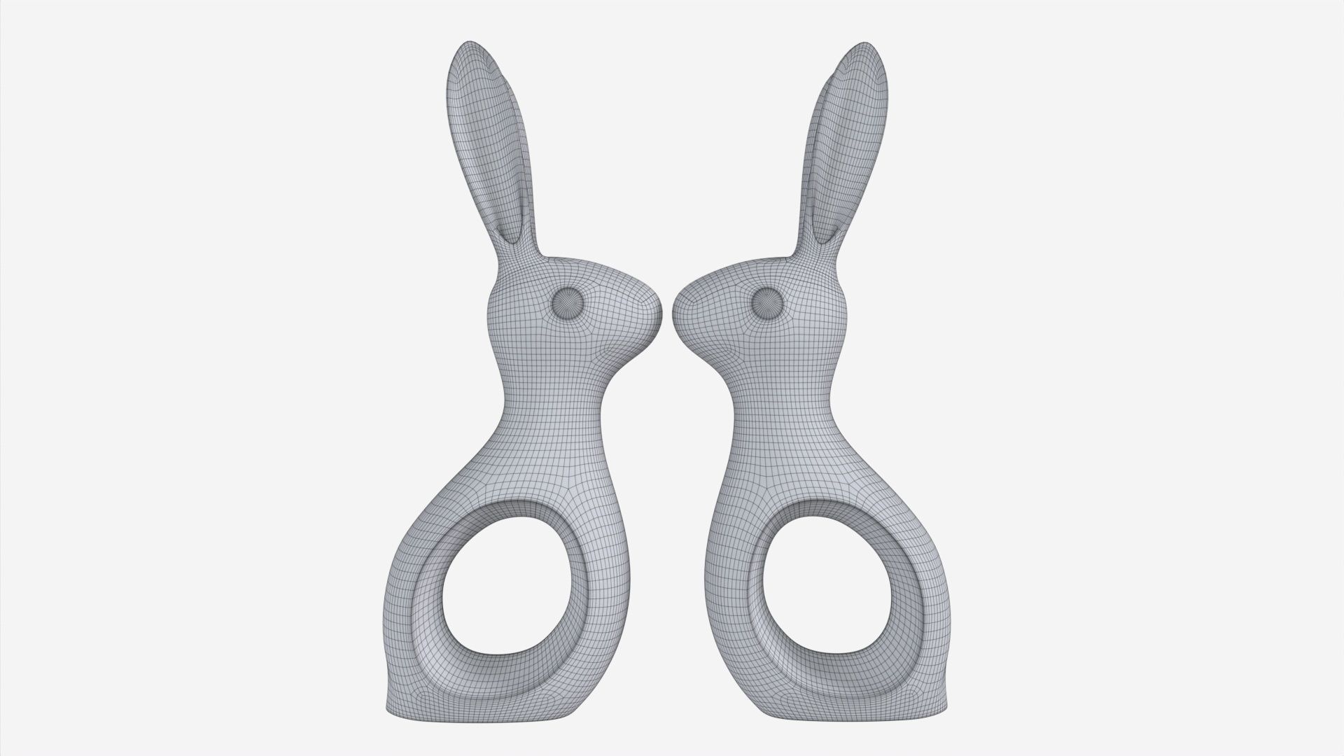 Ceramic Hare Figurines 3D model_6