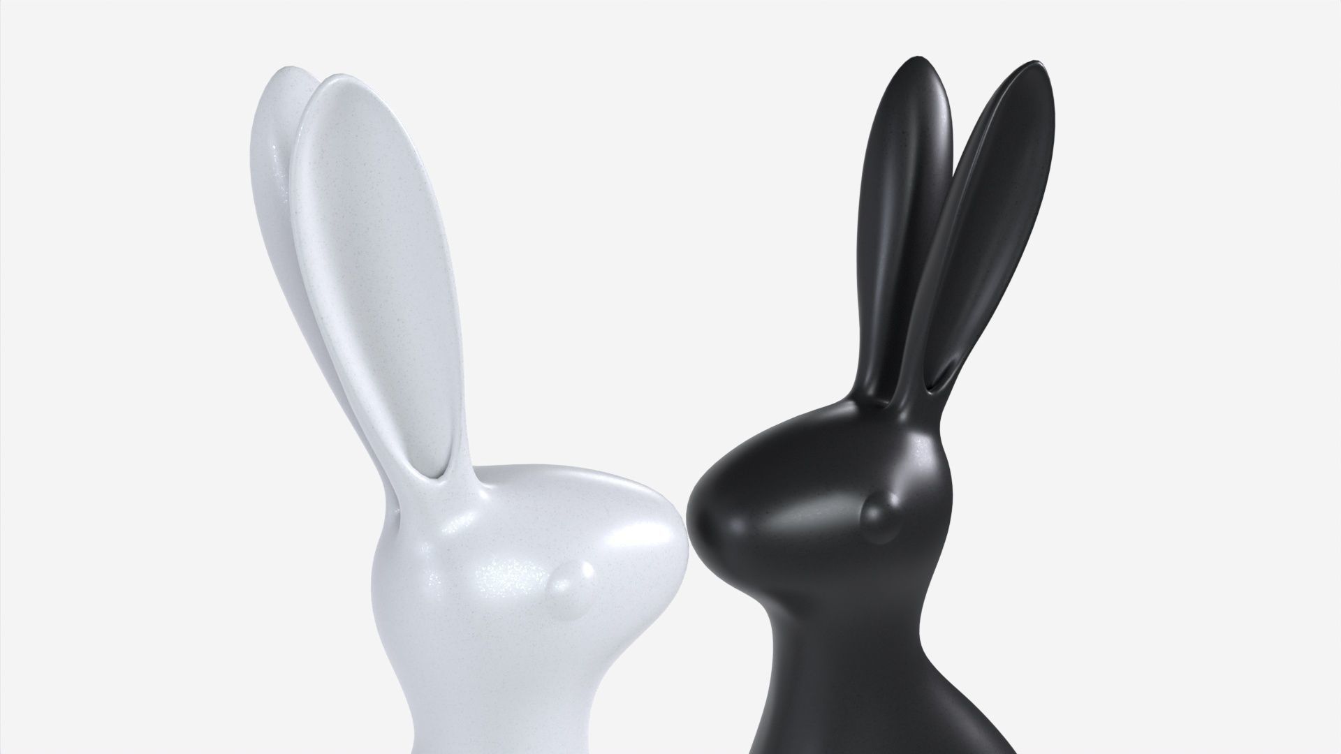 Ceramic Hare Figurines 3D model_3