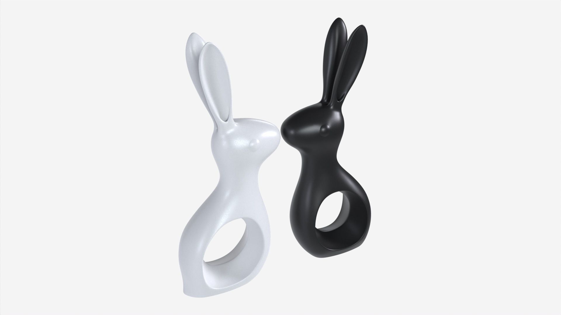 Ceramic Hare Figurines 3D model_1