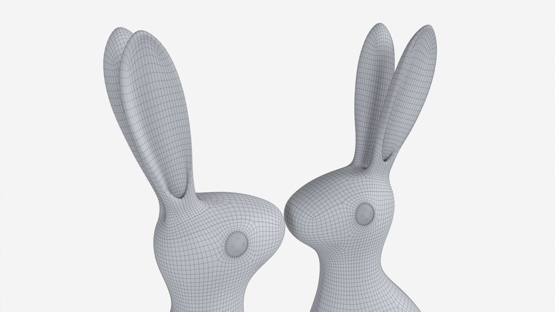 Ceramic Hare Figurines 3D model_7