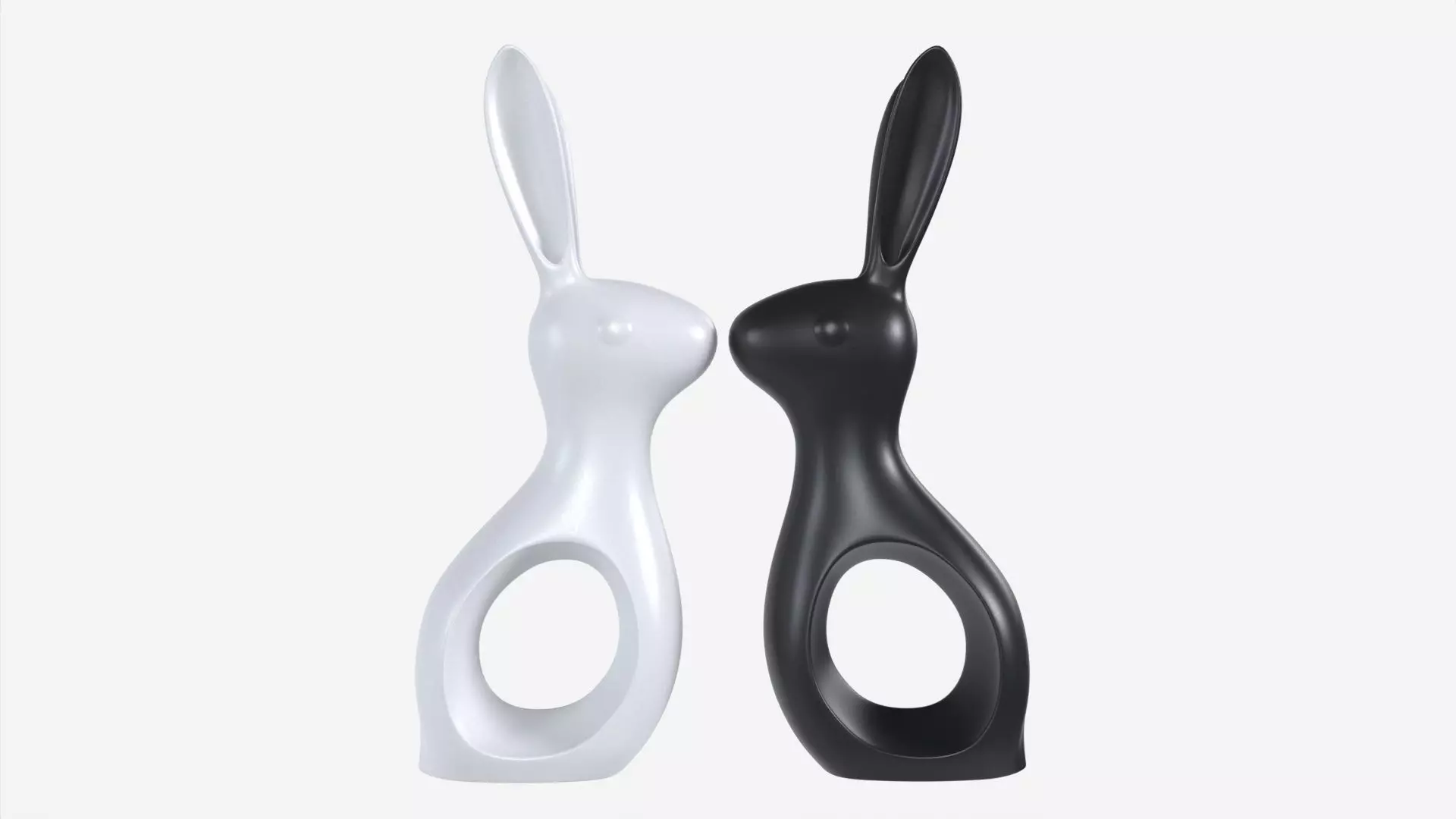 Ceramic Hare Figurines 3D model_0