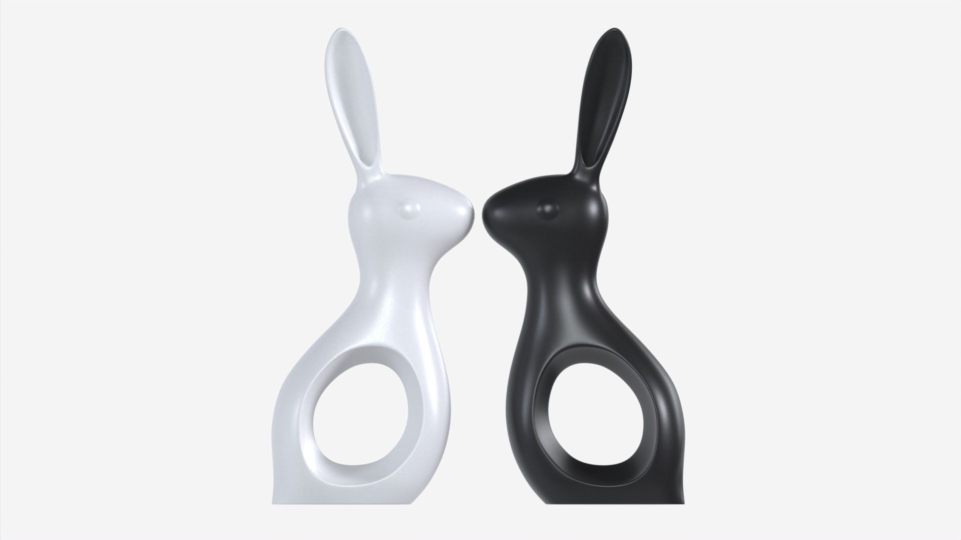 Ceramic Hare Figurines 3D model_5