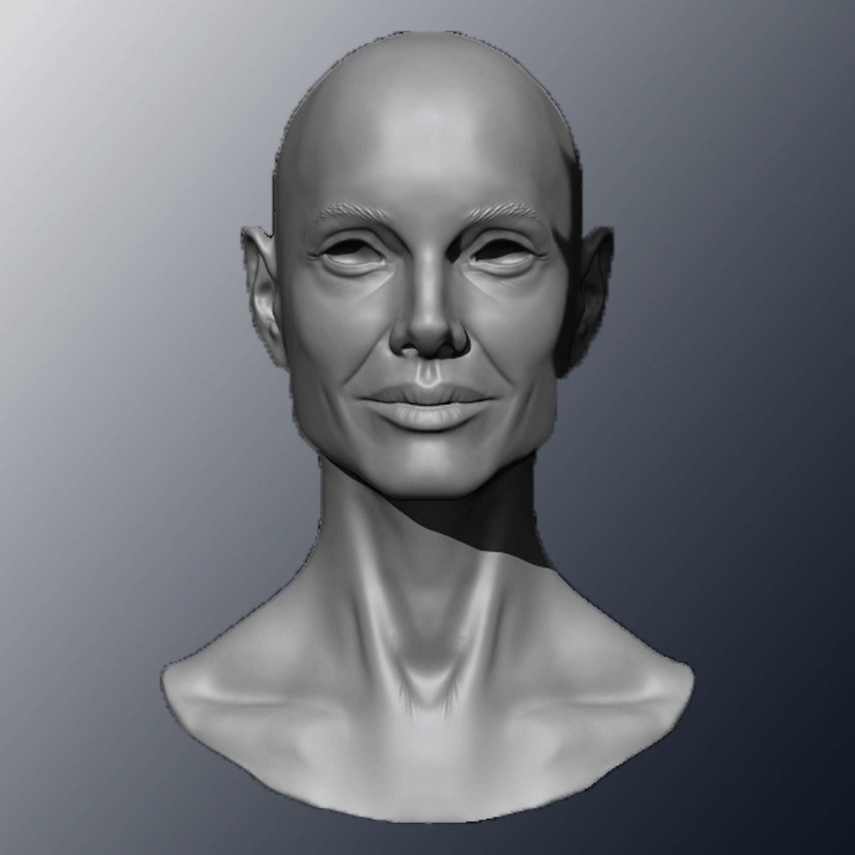Angelina Jolie head sculpture 3D print model_7