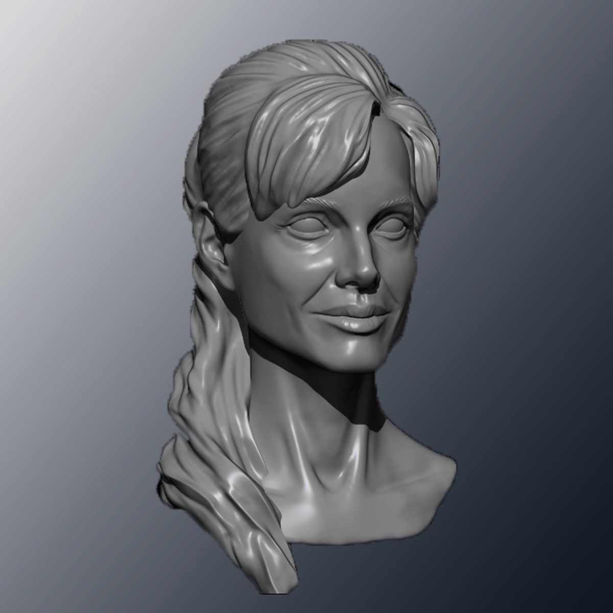 Angelina Jolie head sculpture 3D print model_2