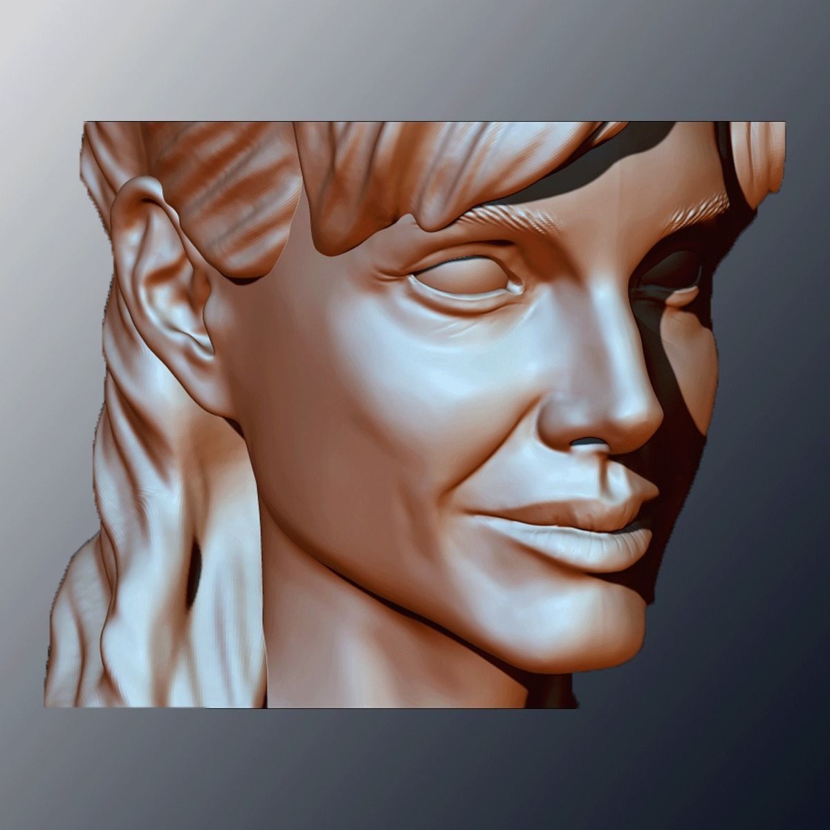Angelina Jolie head sculpture 3D print model_10