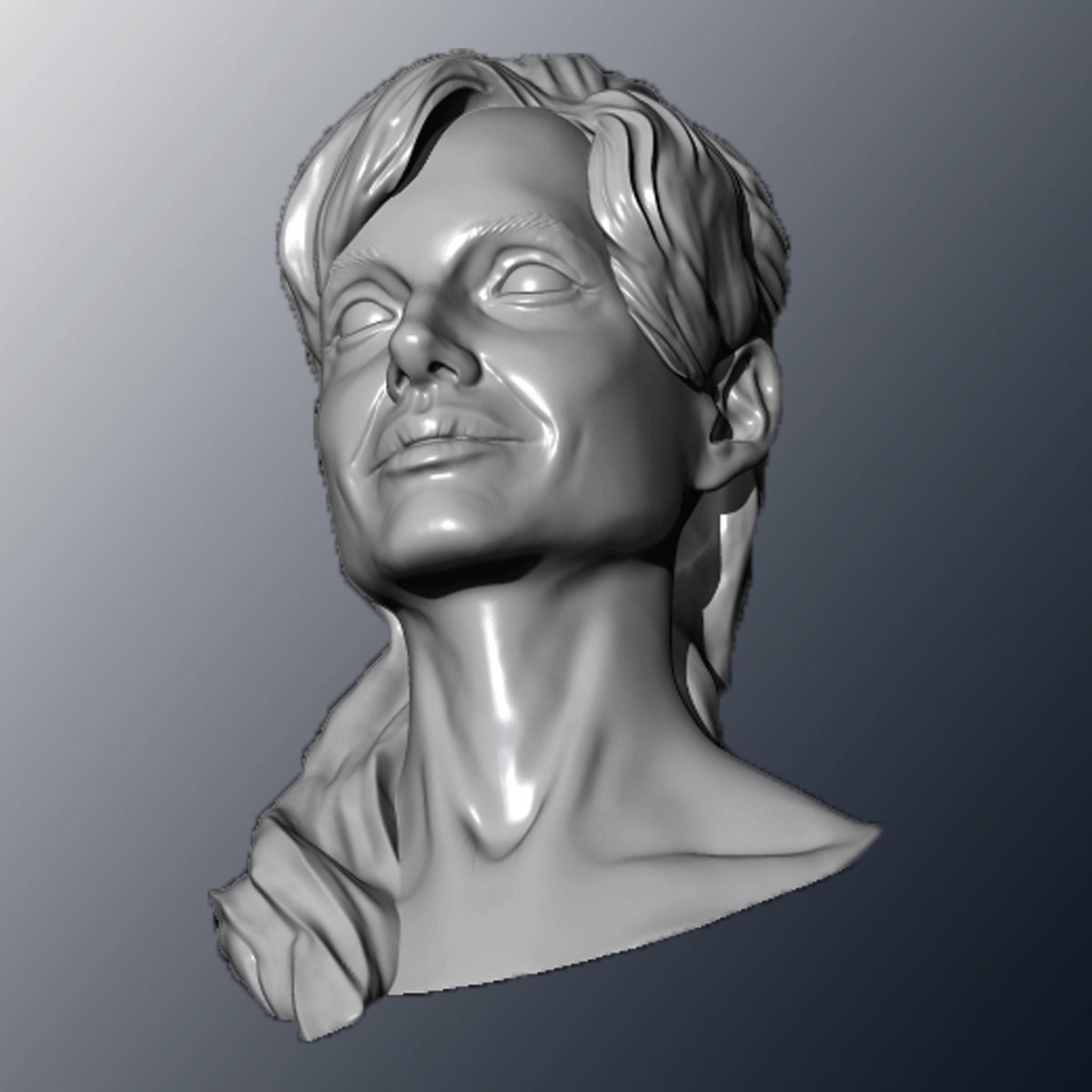 Angelina Jolie head sculpture 3D print model_5