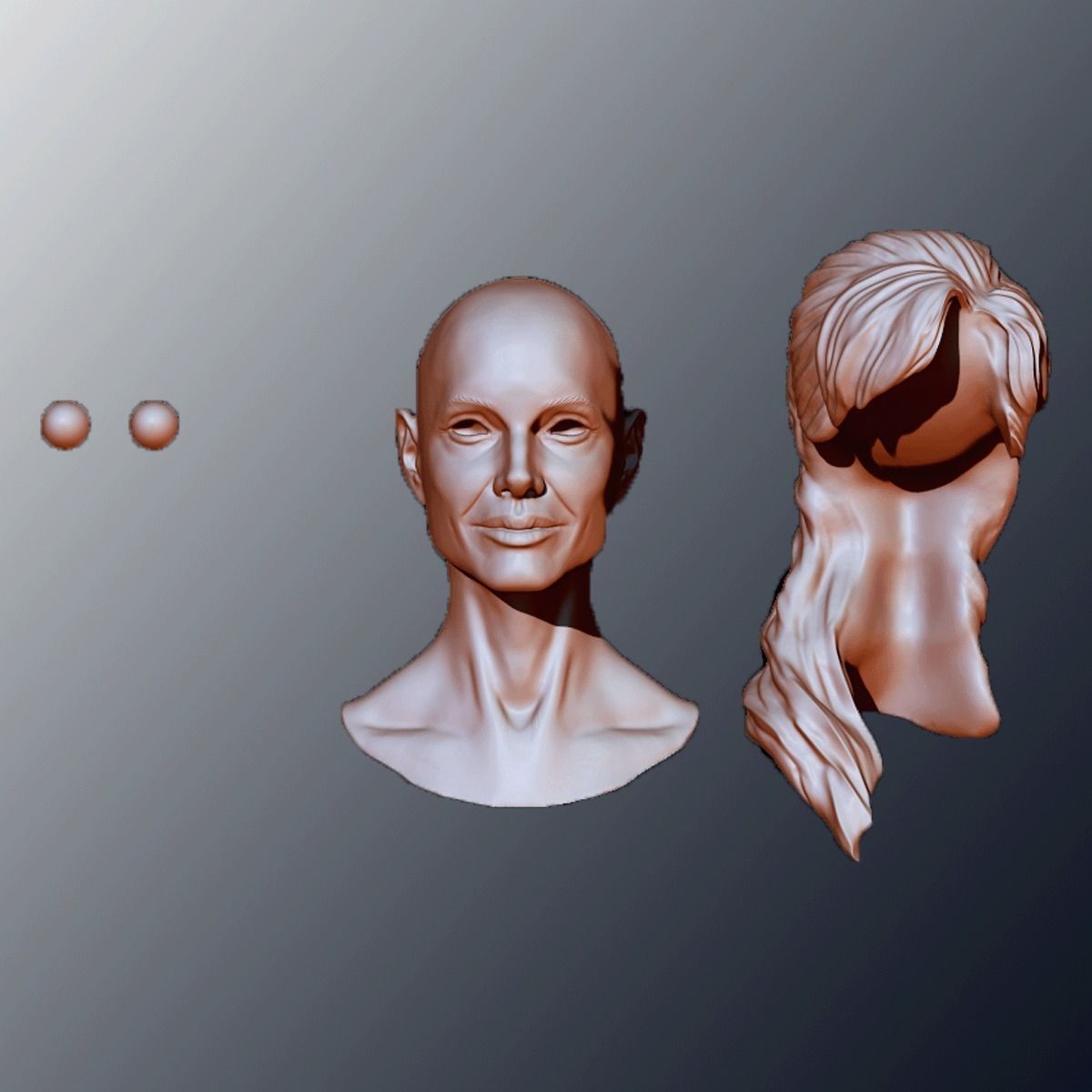 Angelina Jolie head sculpture 3D print model_3