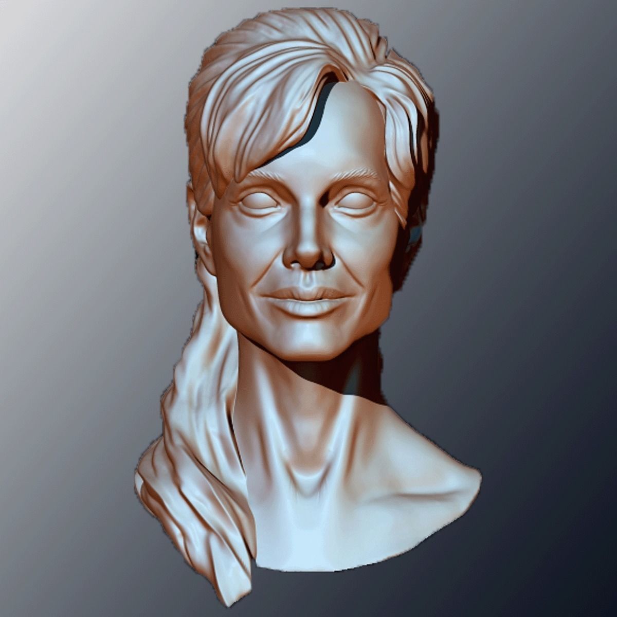 Angelina Jolie head sculpture 3D print model_12