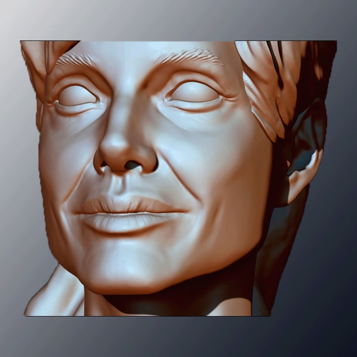 Angelina Jolie head sculpture 3D print model_11