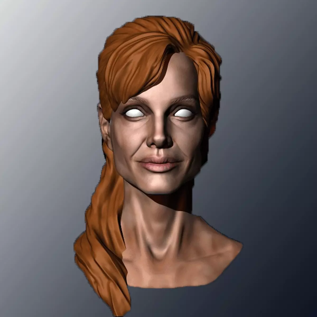 Angelina Jolie head sculpture 3D print model_0
