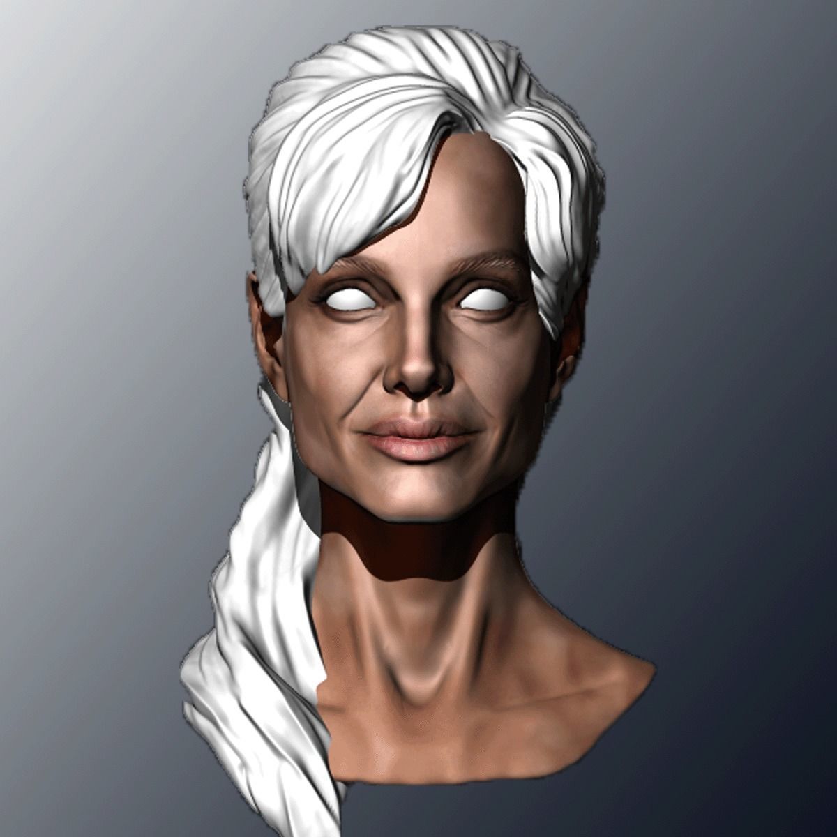Angelina Jolie head sculpture 3D print model_1