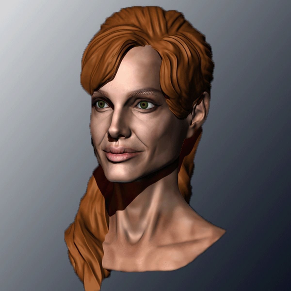 Angelina Jolie head sculpture 3D print model_8