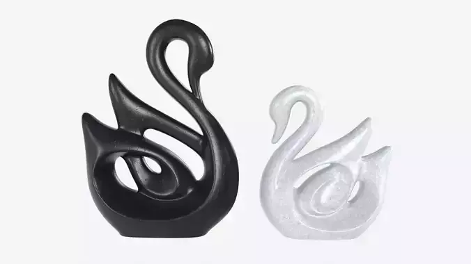 Ceramic Swan Figurines