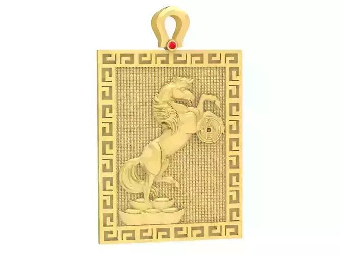 Fengshui lucky horse pendant 3654