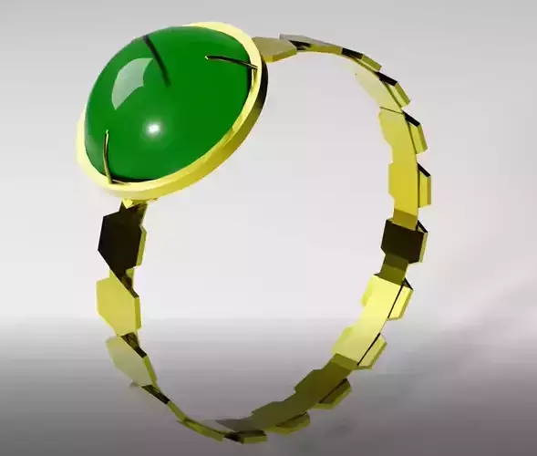 Gold hexegon ring Free 3D model