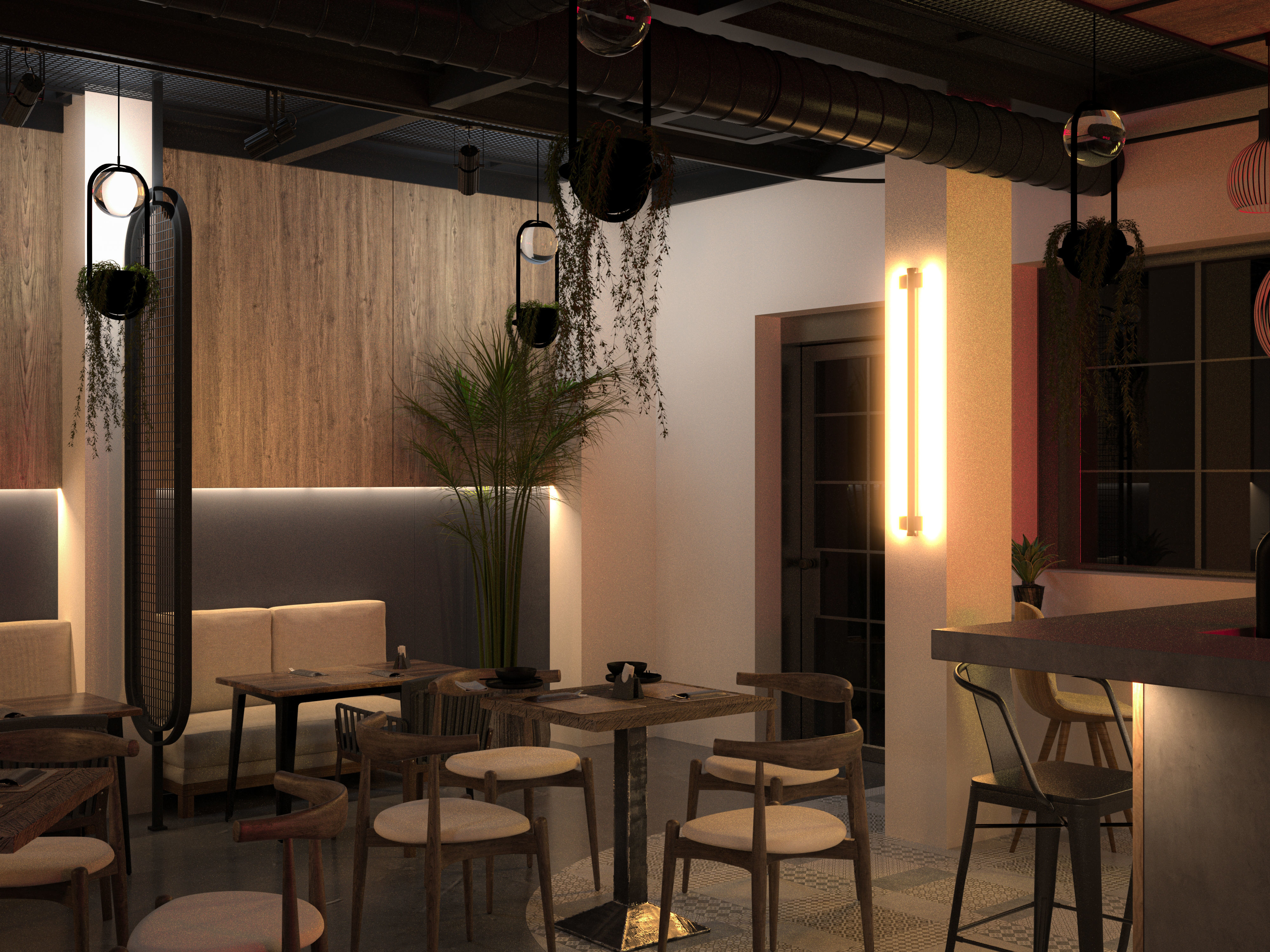 Sushi restaurant 3D model_2