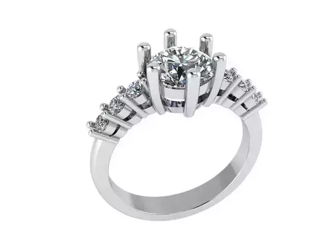 engagement ring round stones 0032