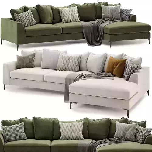 Meridian large chaise sofa