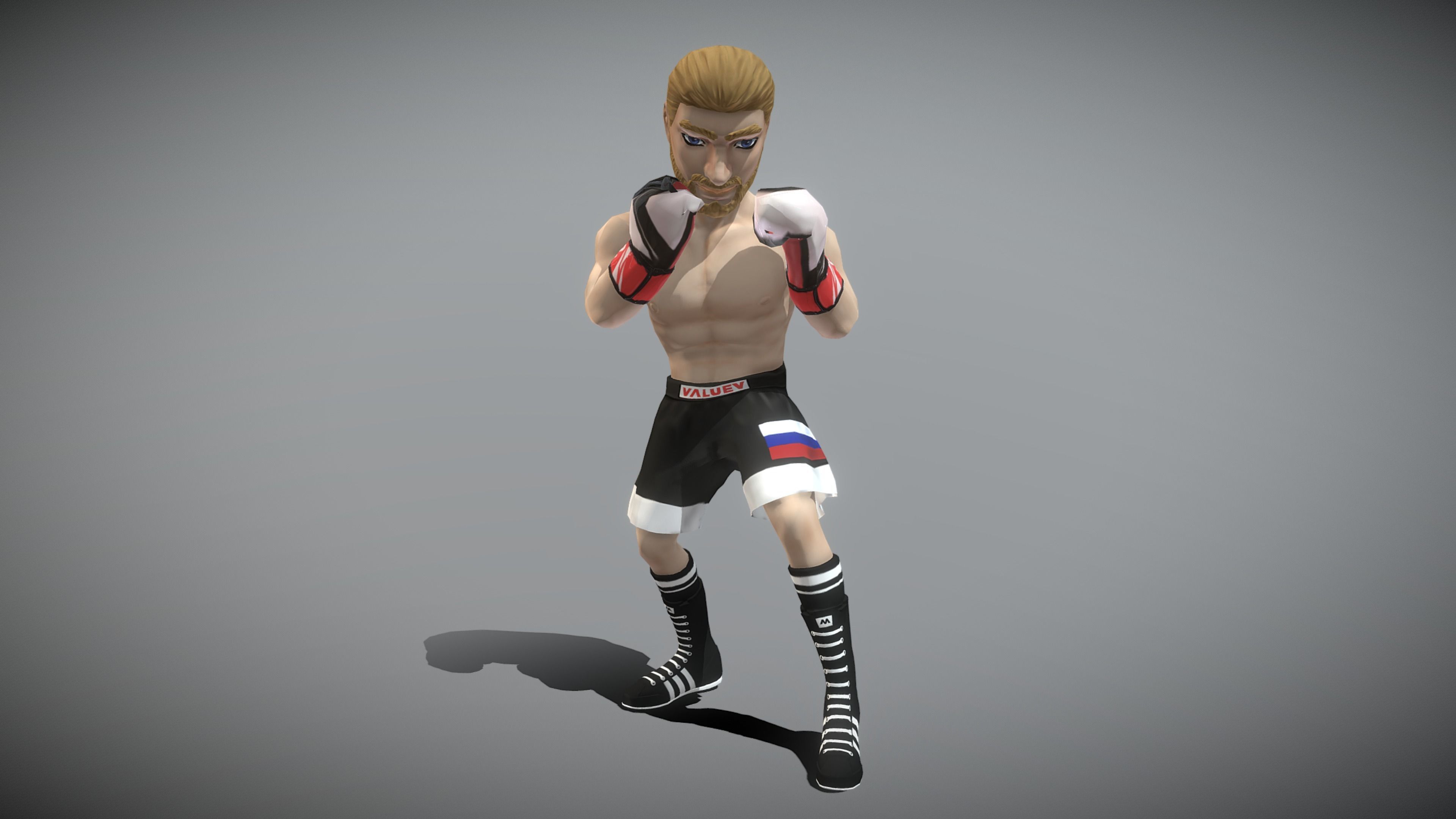 Boxer Pack Low-poly 3D model_5