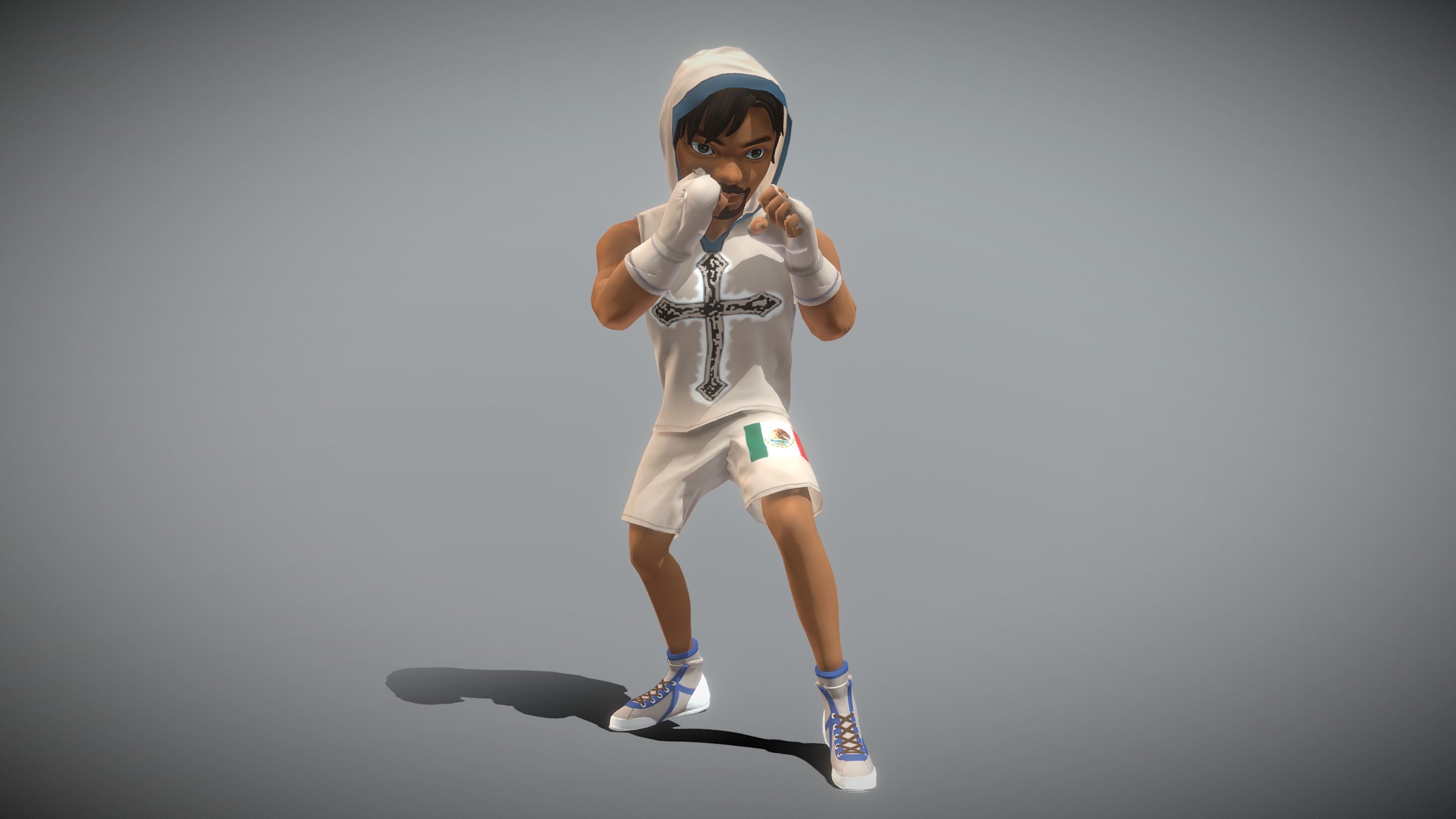 Boxer Pack Low-poly 3D model_7