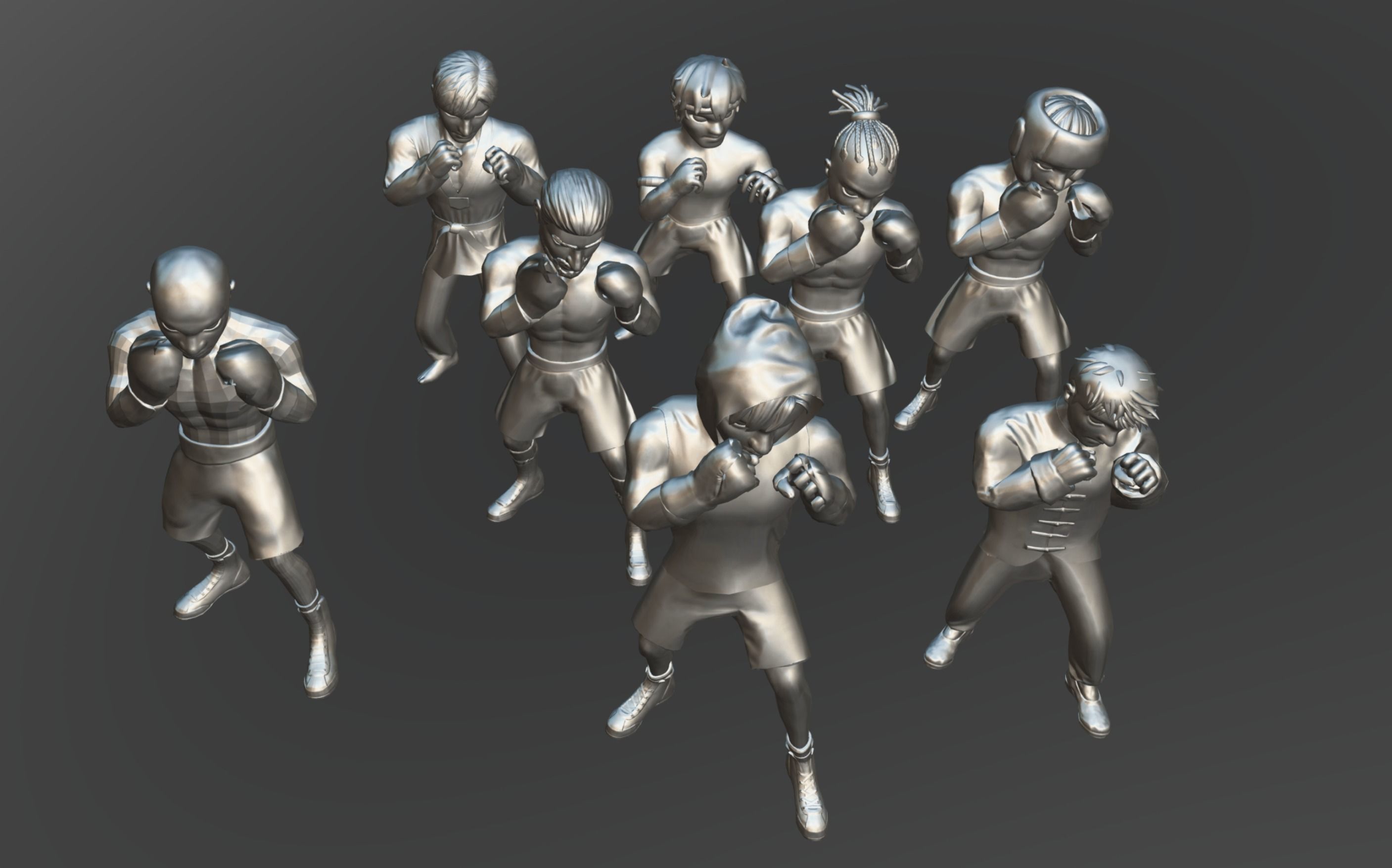 Boxer Pack Low-poly 3D model_23