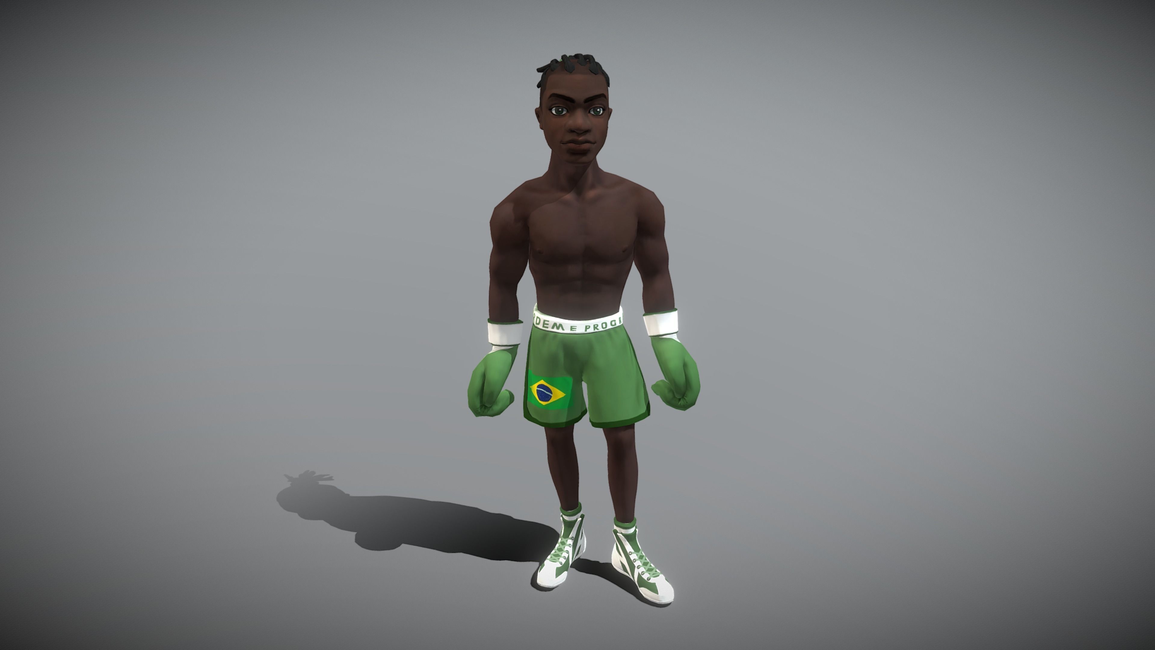 Boxer Pack Low-poly 3D model_9