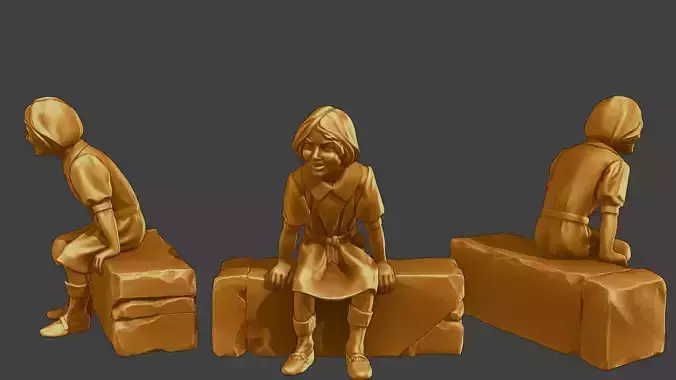 ww2 Casual Girl CG1 009 3D print model