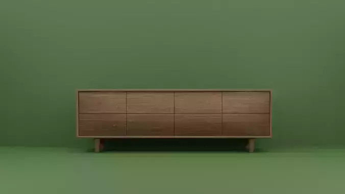 TV Cabinet Minimal Eight Drawers Interior Classic 3D LOW-POLY