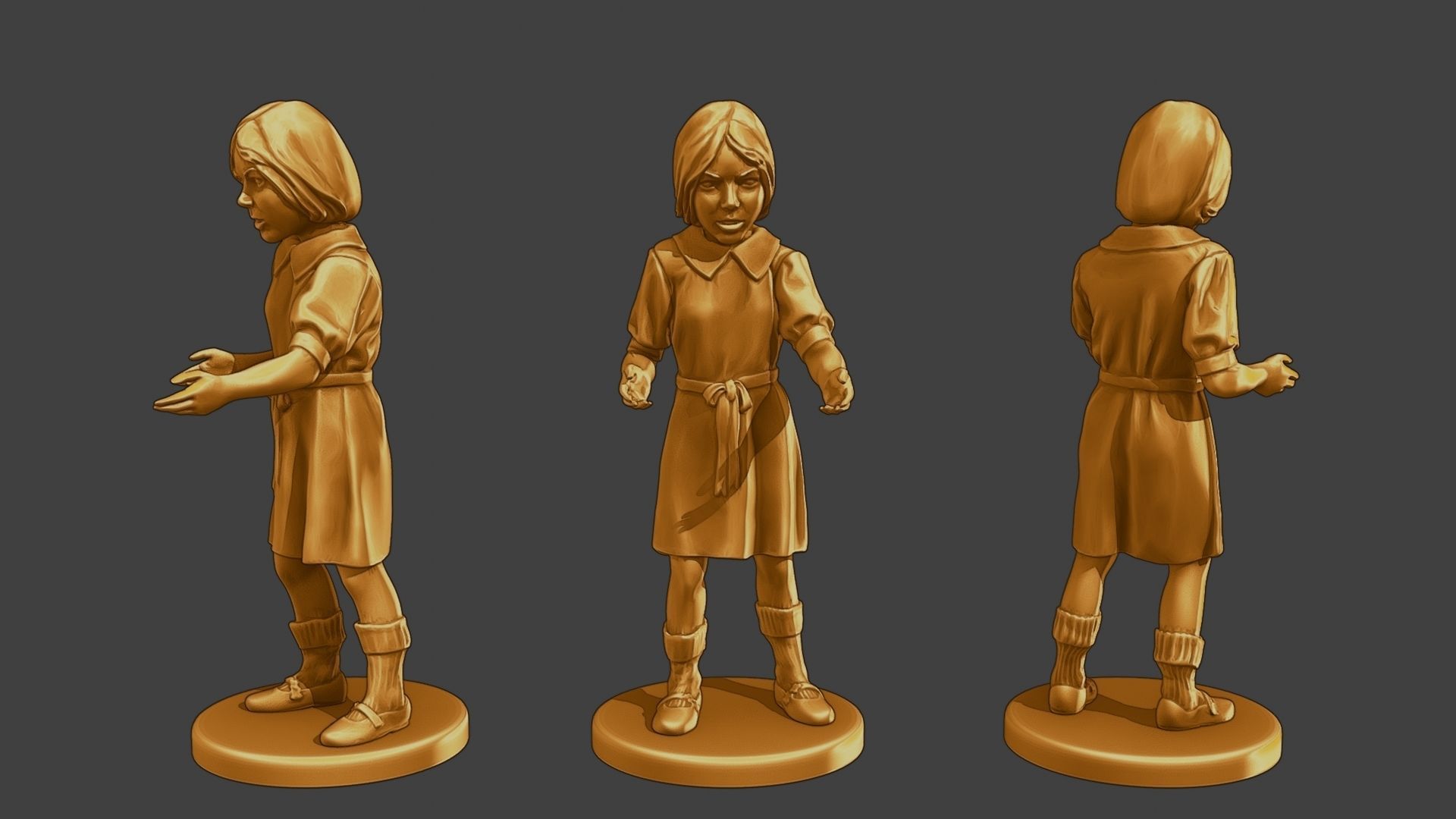 ww2 Casual Girl CG1 Pack 1 3D Model Collection_10