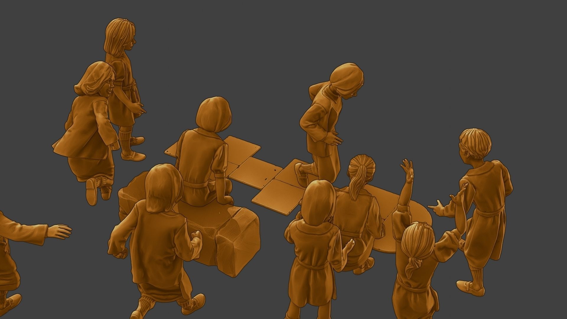 ww2 Casual Girl CG1 Pack 1 3D Model Collection_24