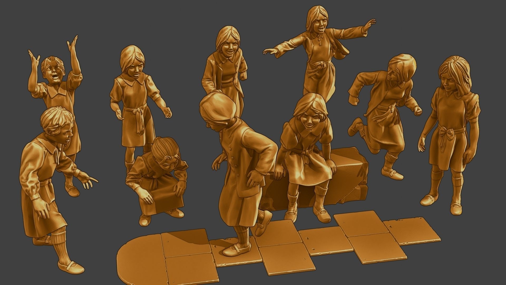 ww2 Casual Girl CG1 Pack 1 3D Model Collection_14