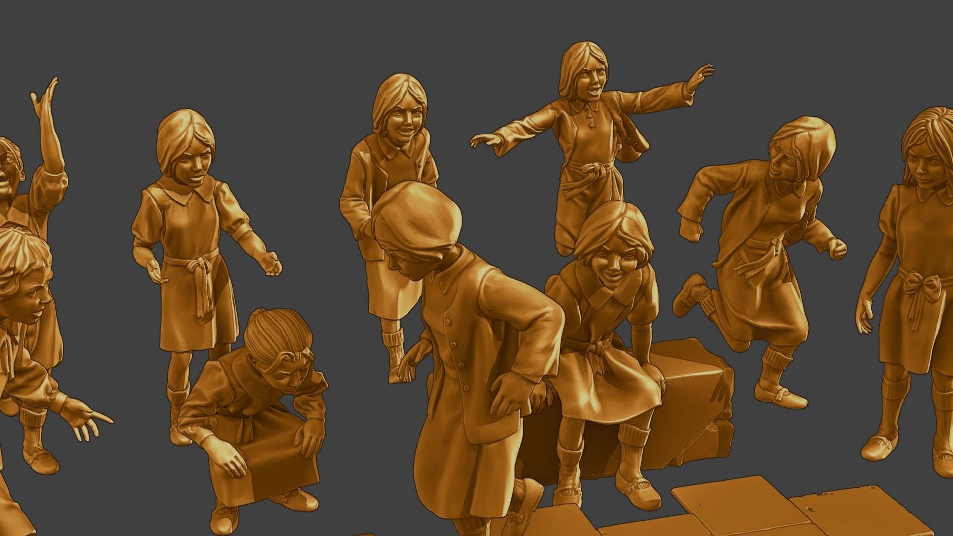 ww2 Casual Girl CG1 Pack 1 3D Model Collection_30