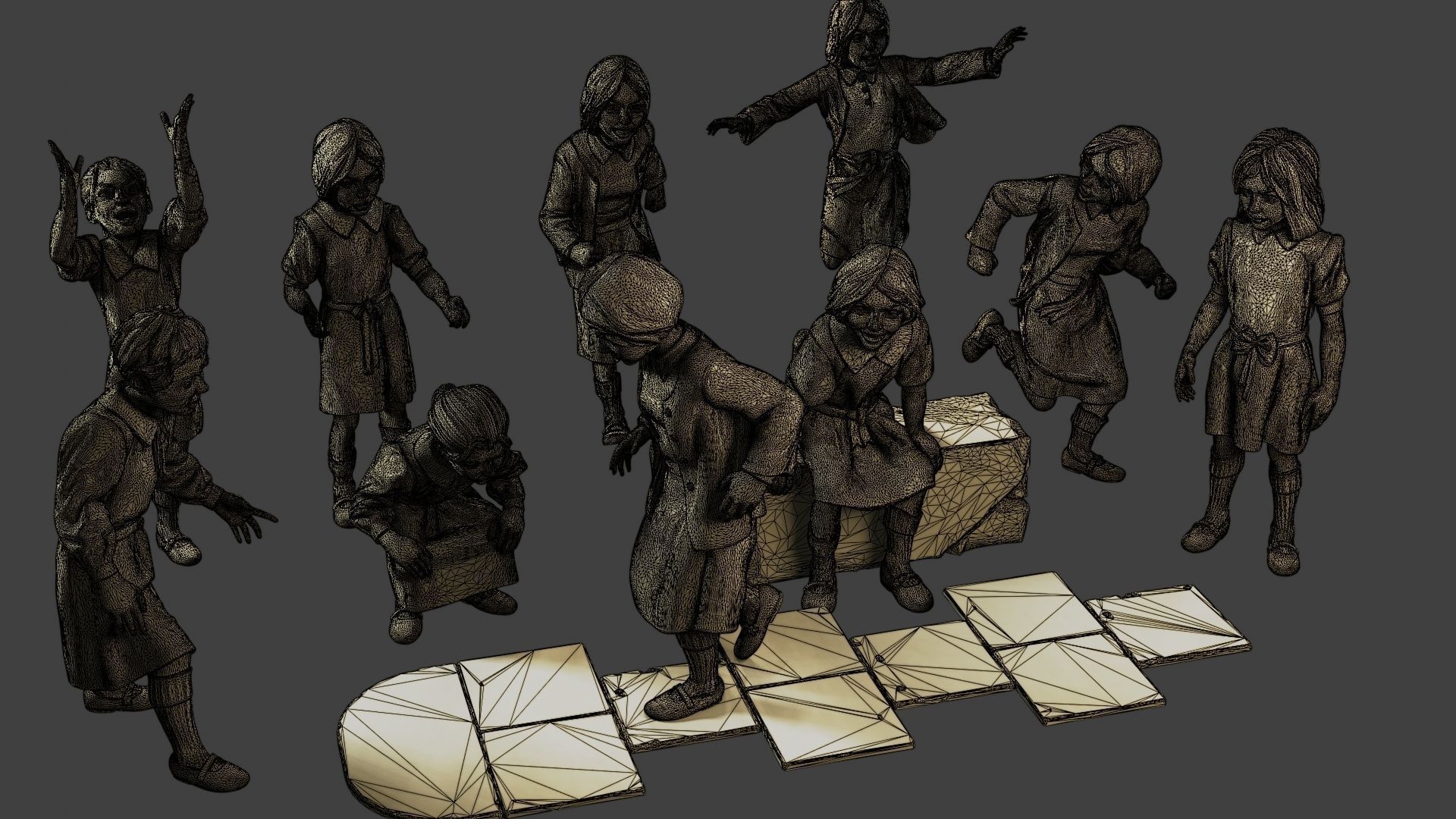 ww2 Casual Girl CG1 Pack 1 3D Model Collection_13