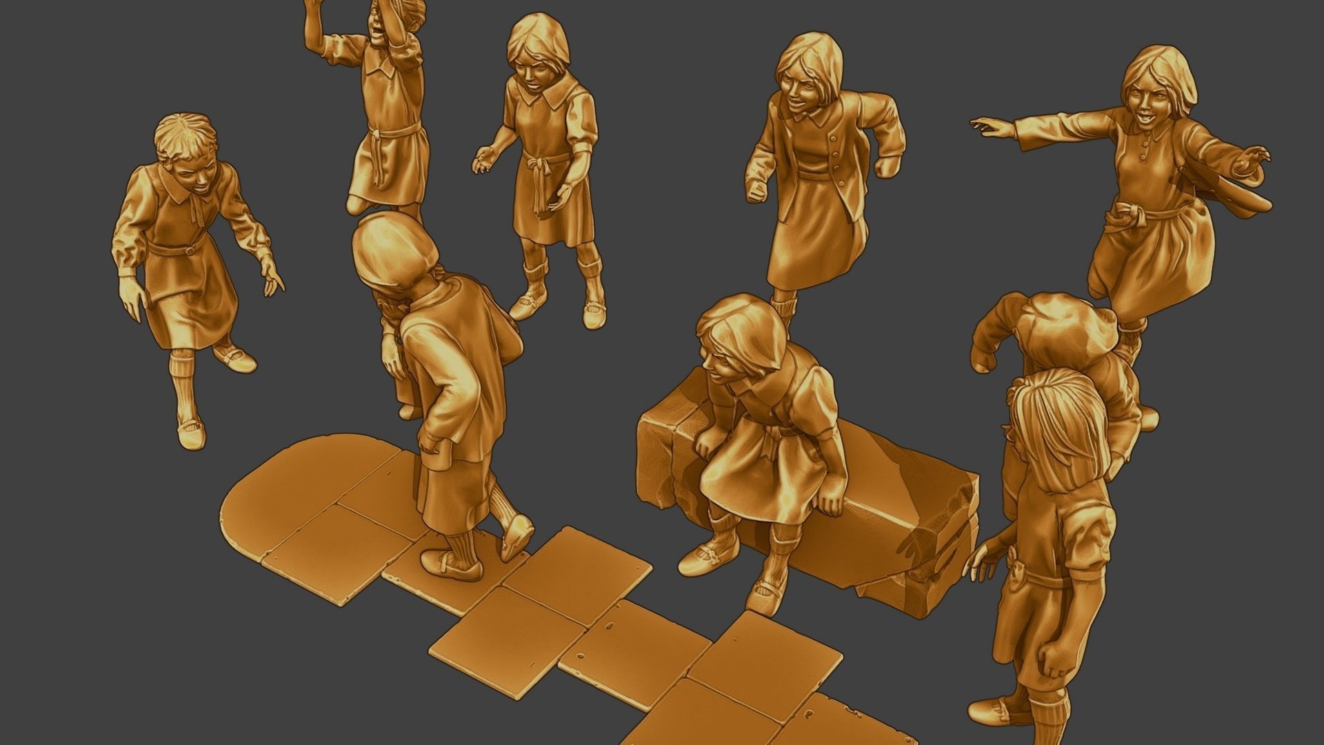 ww2 Casual Girl CG1 Pack 1 3D Model Collection_26